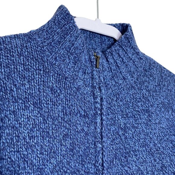Vtg LL Bean Cardigan Sweater Womens M Blue Wool Angora Full Zip Quiet Luxury - Picture 6 of 8